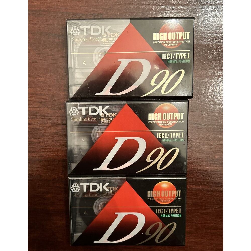 3 TDK‎ D90 Cassette Tapes Audio High Output Blank ICEI/Type I sealed case!